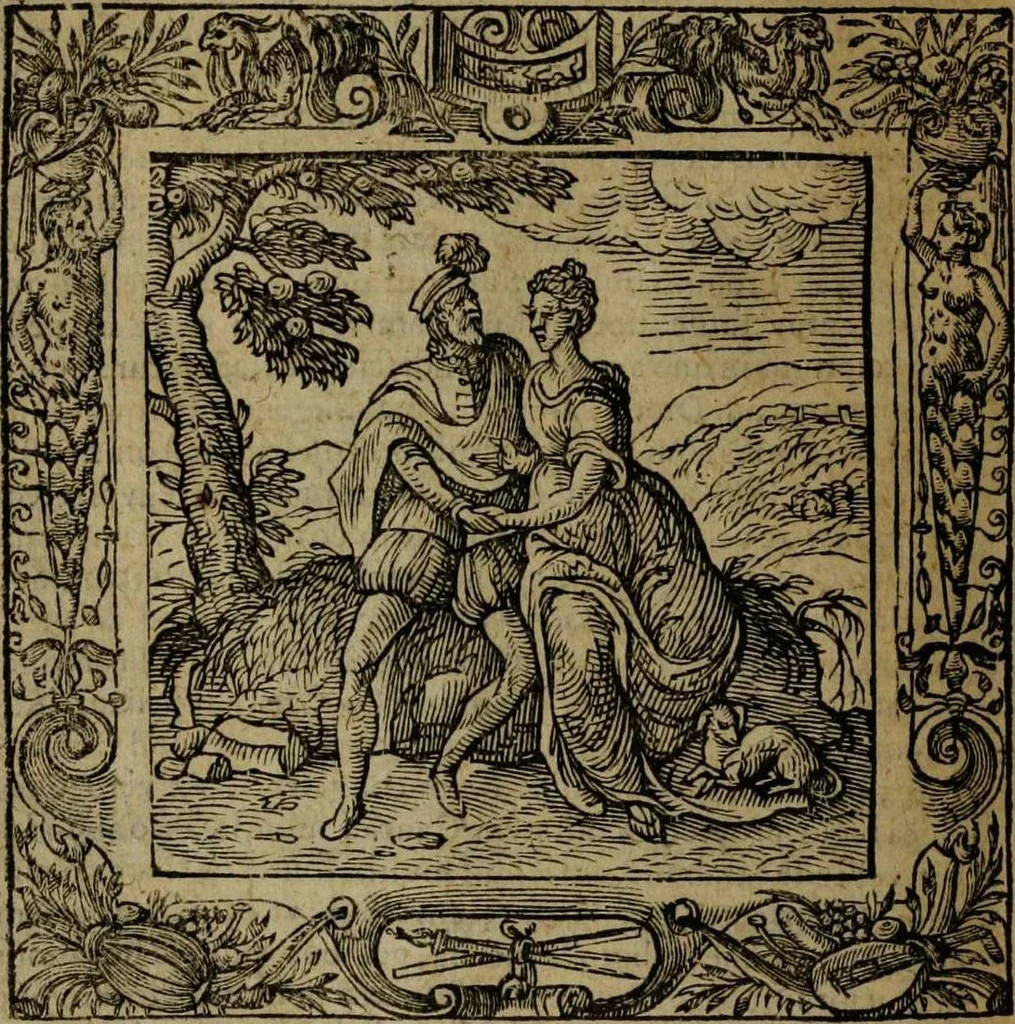 An illustration from Omnia Andreae Alciati v.c. emblemata [electronic resource]: cum commentariis, quibus emblematum omnium aperta origine, mens auctoris explicatur, & obscura omnia dubiáque illustrantur, 1581, leaf 686