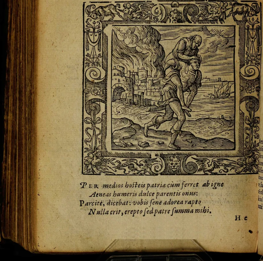 An illustration from Omnia Andreae Alciati v.c. emblemata [electronic resource]: cum commentariis, quibus emblematum omnium aperta origine, mens auctoris explicatur, & obscura omnia dubiáque illustrantur, 1581, leaf 696