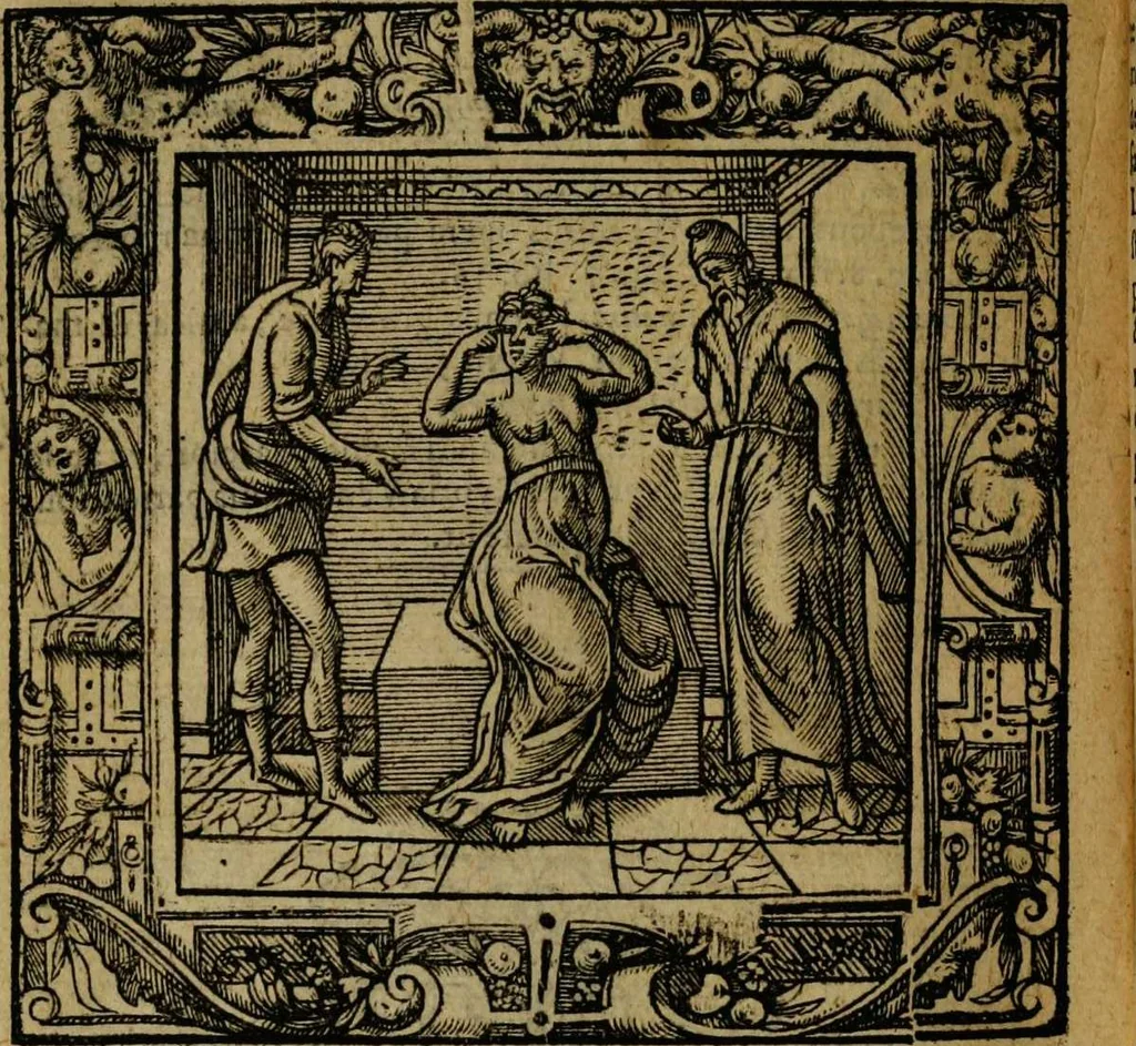 An illustration from Omnia Andreae Alciati v.c. emblemata [electronic resource]: cum commentariis, quibus emblematum omnium aperta origine, mens auctoris explicatur, & obscura omnia dubiáque illustrantur, 1581, leaf 704