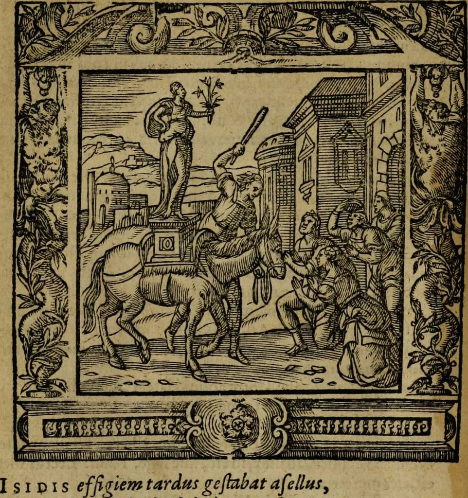 An illustration from Omnia Andreae Alciati v.c. emblemata [electronic resource]: cum commentariis, quibus emblematum omnium aperta origine, mens auctoris explicatur, & obscura omnia dubiáque illustrantur, 1581, leaf 74