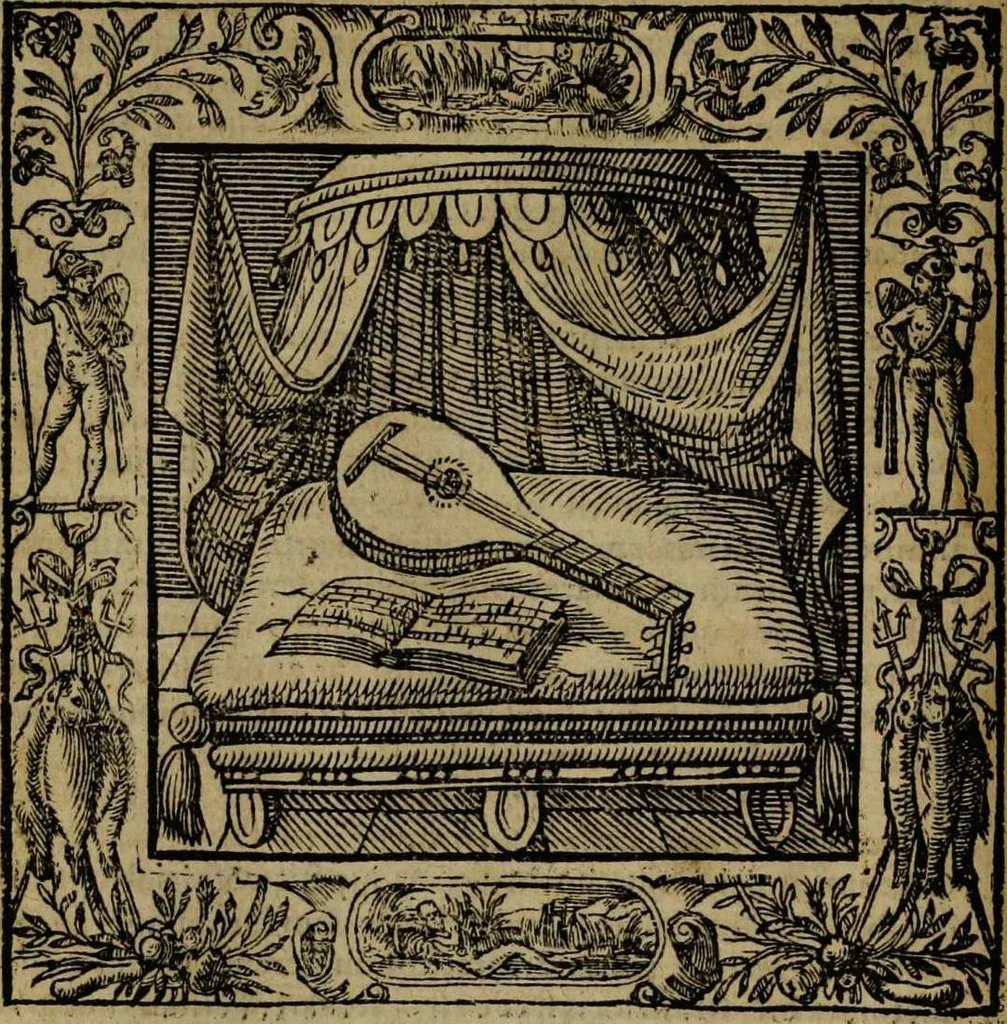 An illustration from Omnia Andreae Alciati v.c. emblemata [electronic resource]: cum commentariis, quibus emblematum omnium aperta origine, mens auctoris explicatur, & obscura omnia dubiáque illustrantur, 1581, leaf 84