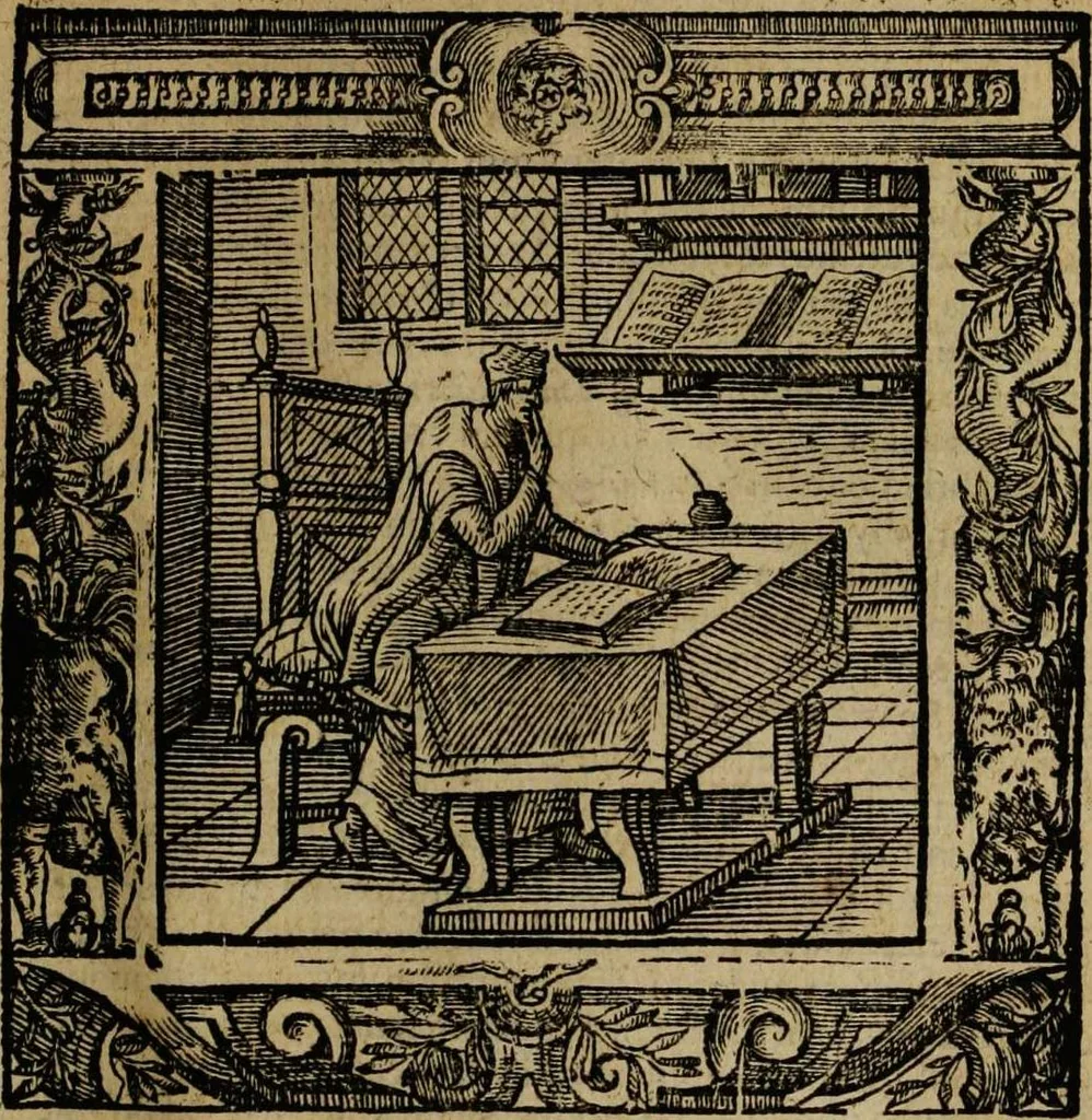 An illustration from Omnia Andreae Alciati v.c. emblemata [electronic resource]: cum commentariis, quibus emblematum omnium aperta origine, mens auctoris explicatur, & obscura omnia dubiáque illustrantur, 1581, leaf 89