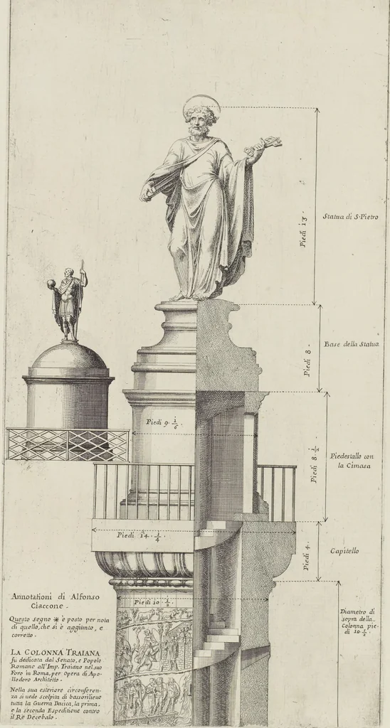 An illustration from Colonna Traiana eretta dal Senato, e popolo romano all'imperatore Traiano Avgvsto nel svo foro in Roma [electronic resource]: scolpita con l'historie della gverra dacica la prima e la seconda espeditione, e vittoria contro il re Decebalo, 1673, leaf 11