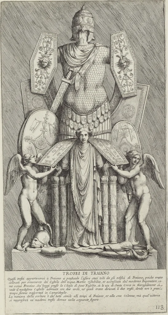 An illustration from Colonna Traiana eretta dal Senato, e popolo romano all'imperatore Traiano Avgvsto nel svo foro in Roma [electronic resource]: scolpita con l'historie della gverra dacica la prima e la seconda espeditione, e vittoria contro il re Decebalo, 1673, leaf 259