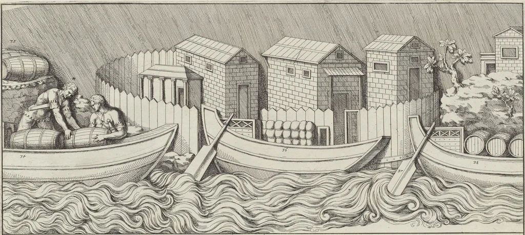 An illustration from Colonna Traiana eretta dal Senato, e popolo romano all'imperatore Traiano Avgvsto nel svo foro in Roma [electronic resource]: scolpita con l'historie della gverra dacica la prima e la seconda espeditione, e vittoria contro il re Decebalo, 1673, leaf 29