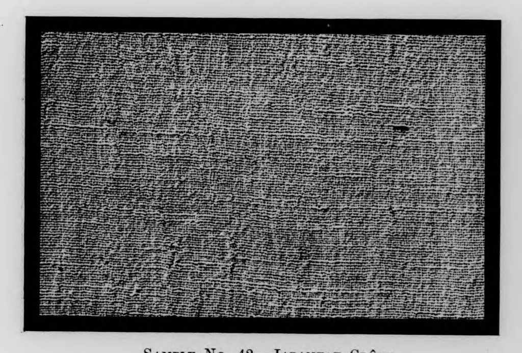 An illustration from 100 imported cotton cloths [microform] : showing cloth particulars, invoice prices in 1913 and 1920, and rates of duty applicable under acts of 1909, 1913, and 1922, 1923, leaf 34