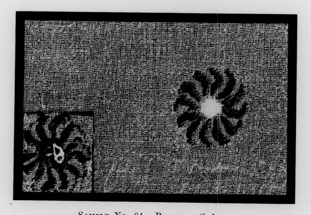 An illustration from 100 imported cotton cloths [microform] : showing cloth particulars, invoice prices in 1913 and 1920, and rates of duty applicable under acts of 1909, 1913, and 1922, 1923, leaf 45
