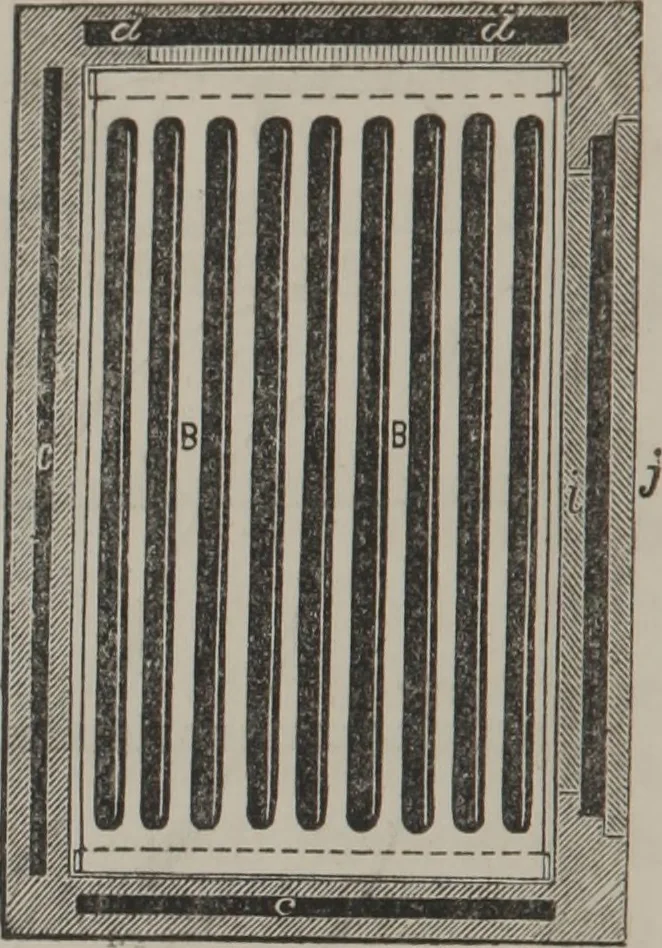 An illustration from A process of obtaining a dry cold current of air from ice, and its different applications, 1855, leaf 15