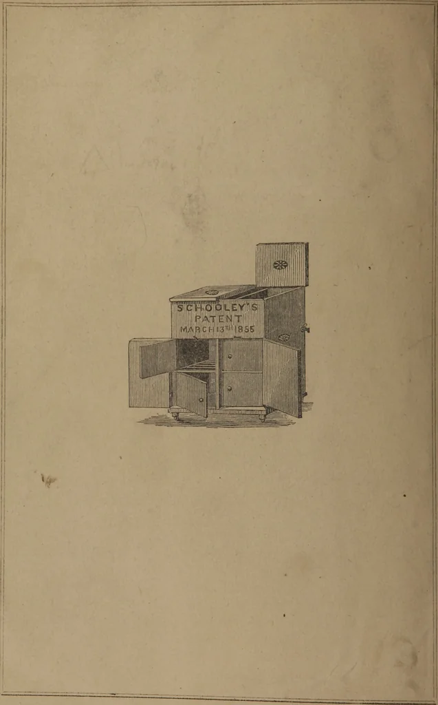 An illustration from A process of obtaining a dry cold current of air from ice, and its different applications, 1855, leaf 23