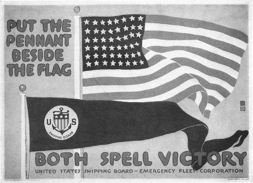 An illustration from Posters issued by the United States Shipping Board Emergency Fleet Corporation: Book no. 1, 1918, leaf 13