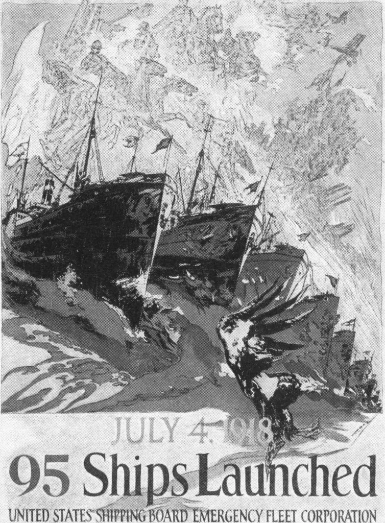 An illustration from Posters issued by the United States Shipping Board Emergency Fleet Corporation: Book no. 1, 1918, leaf 14