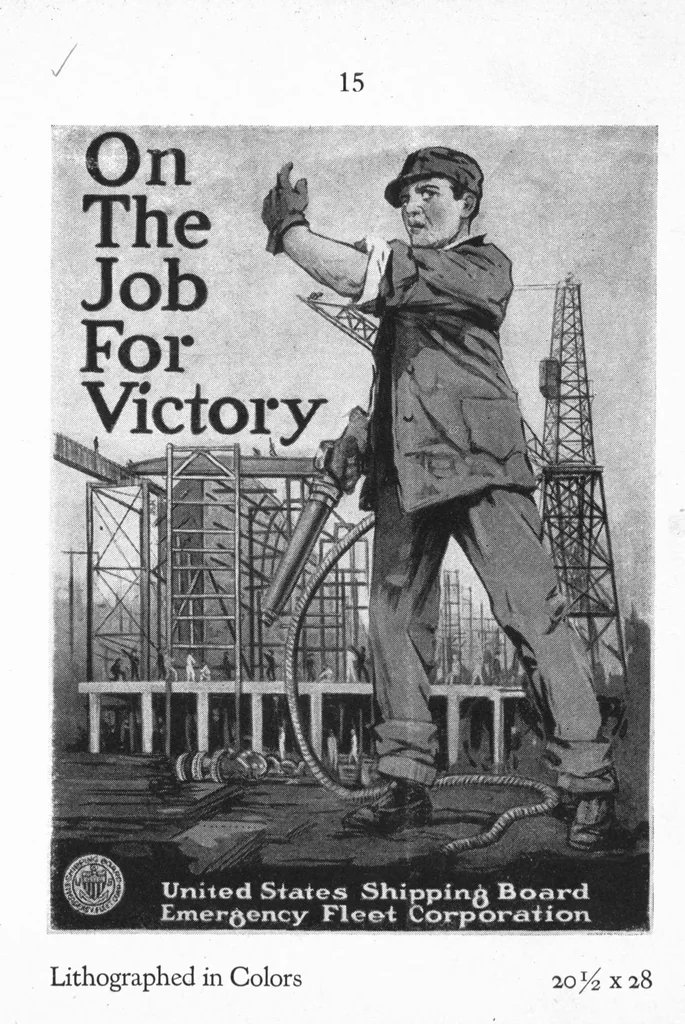 An illustration from Posters issued by the United States Shipping Board Emergency Fleet Corporation: Book no. 1, 1918, leaf 17