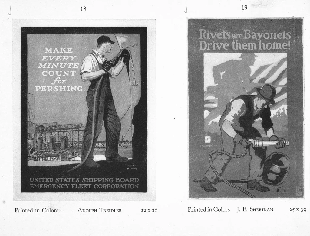 An illustration from Posters issued by the United States Shipping Board Emergency Fleet Corporation: Book no. 1, 1918, leaf 19