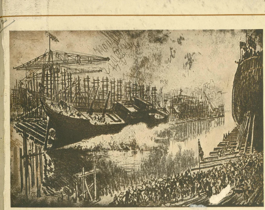 An illustration from Posters issued by the United States Shipping Board Emergency Fleet Corporation: Book no. 1, 1918, leaf 2