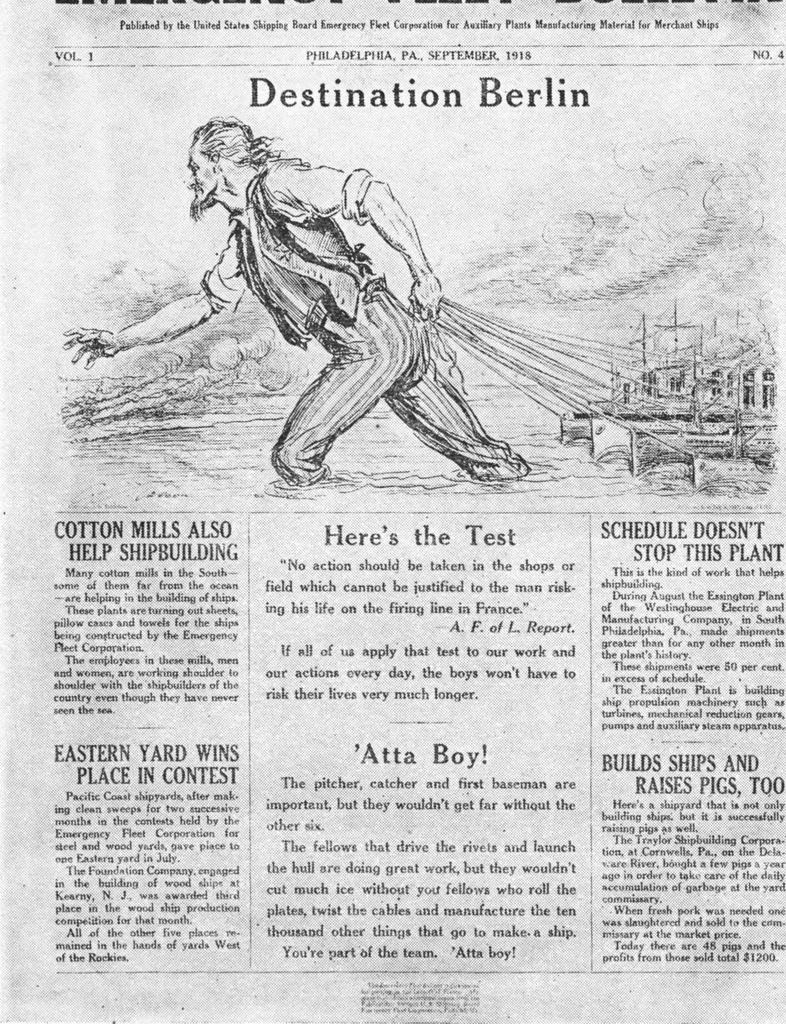 An illustration from Posters issued by the United States Shipping Board Emergency Fleet Corporation: Book no. 1, 1918, leaf 23