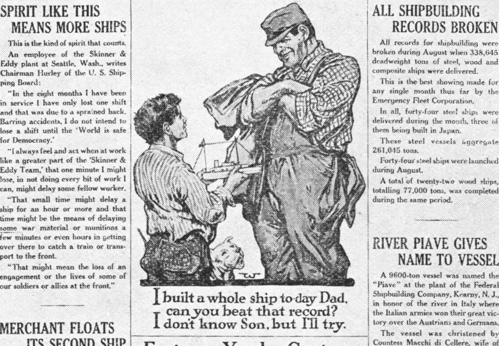 An illustration from Posters issued by the United States Shipping Board Emergency Fleet Corporation: Book no. 1, 1918, leaf 24