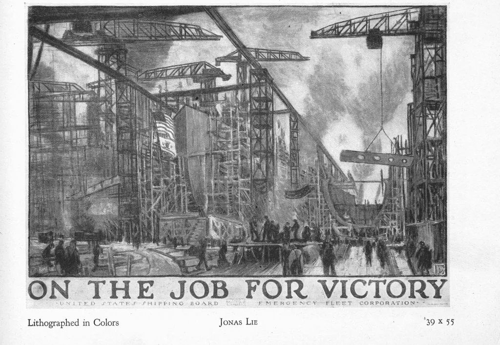 An illustration from Posters issued by the United States Shipping Board Emergency Fleet Corporation: Book no. 1, 1918, leaf 8