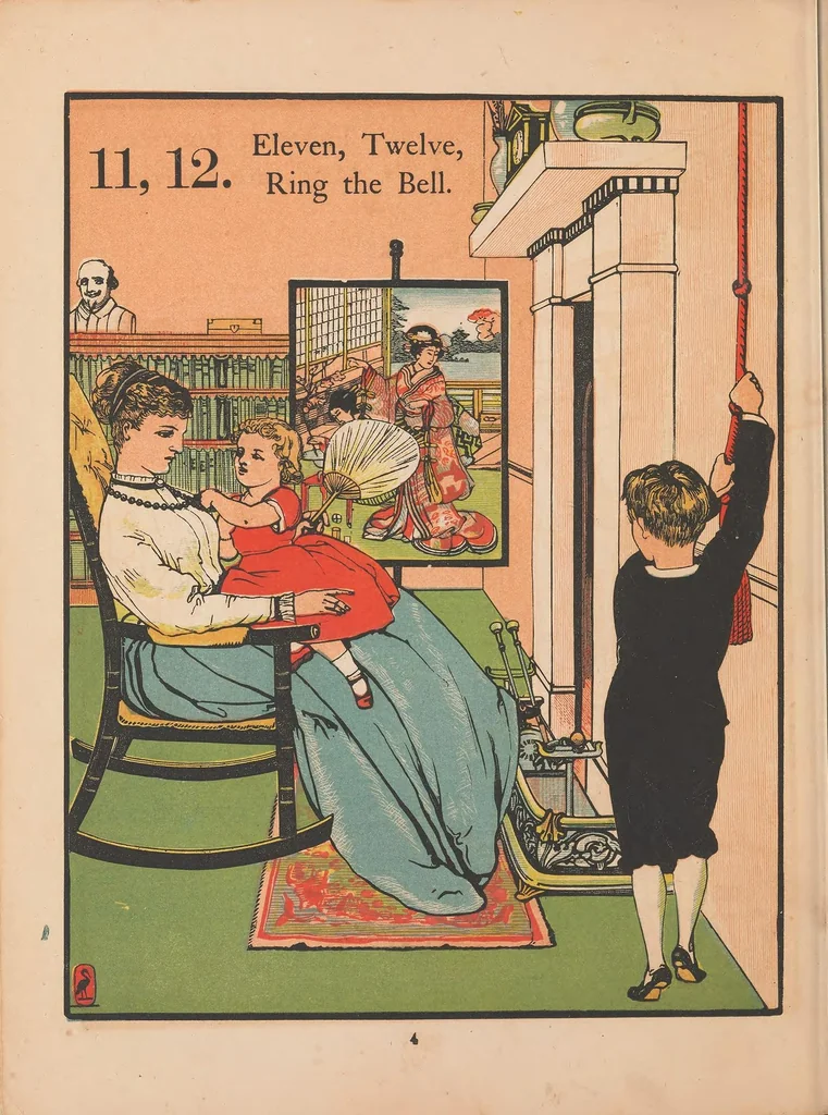 An illustration from 1, 2, buckle my shoe, 1869, leaf 8