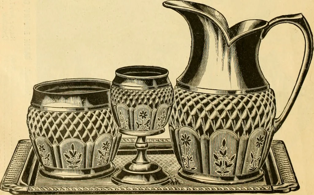 An illustration from 13th annual illustrated catalog, 1889 ... containing illustrations and prices of a few leading and staple styles of diamonds, watches, jewelry, silverware, clocks, canes, umbrellas, opera glasses, gold spectacles, eye glasses, etc., 1889, leaf 103