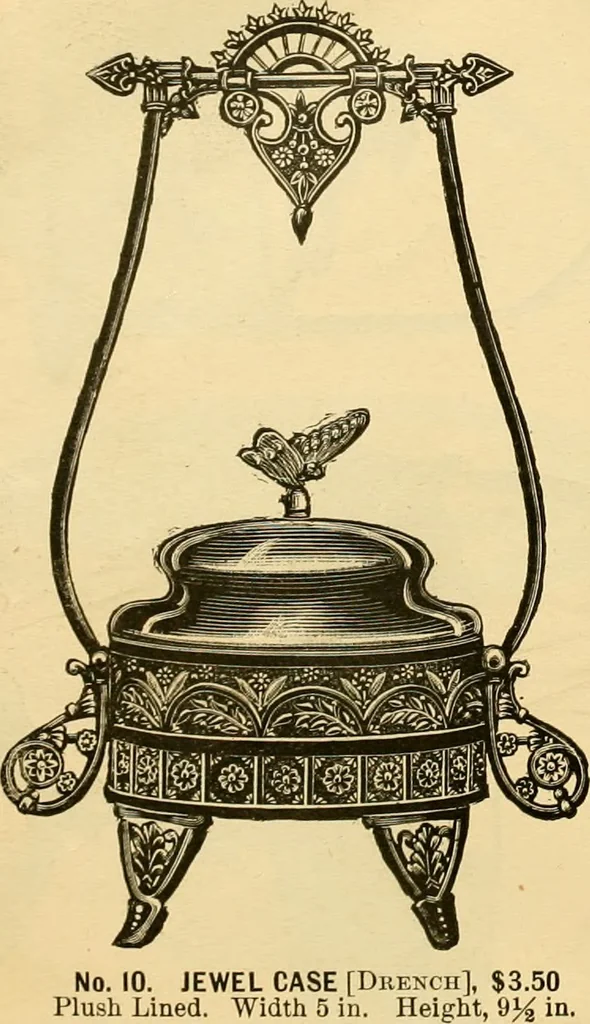 An illustration from 13th annual illustrated catalog, 1889 ... containing illustrations and prices of a few leading and staple styles of diamonds, watches, jewelry, silverware, clocks, canes, umbrellas, opera glasses, gold spectacles, eye glasses, etc., 1889, leaf 113