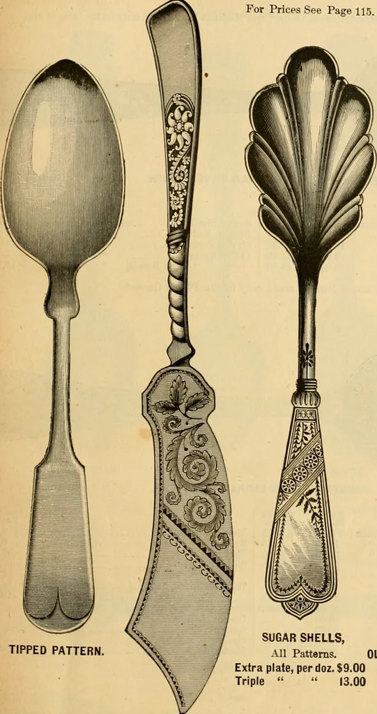 An illustration from 13th annual illustrated catalog, 1889 ... containing illustrations and prices of a few leading and staple styles of diamonds, watches, jewelry, silverware, clocks, canes, umbrellas, opera glasses, gold spectacles, eye glasses, etc., 1889, leaf 122