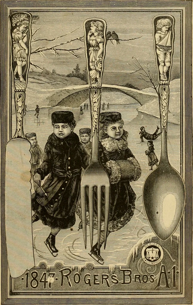 An illustration from 13th annual illustrated catalog, 1889 ... containing illustrations and prices of a few leading and staple styles of diamonds, watches, jewelry, silverware, clocks, canes, umbrellas, opera glasses, gold spectacles, eye glasses, etc., 1889, leaf 128