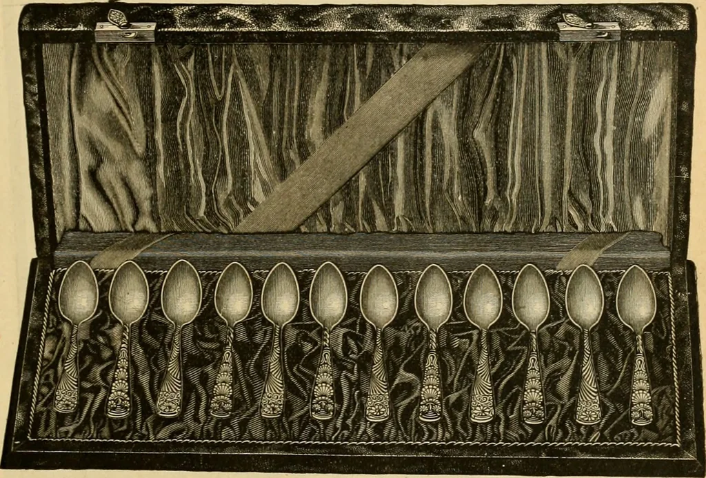 An illustration from 13th annual illustrated catalog, 1889 ... containing illustrations and prices of a few leading and staple styles of diamonds, watches, jewelry, silverware, clocks, canes, umbrellas, opera glasses, gold spectacles, eye glasses, etc., 1889, leaf 130