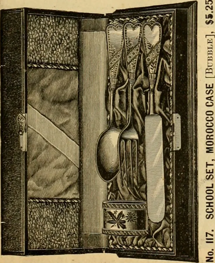 An illustration from 13th annual illustrated catalog, 1889 ... containing illustrations and prices of a few leading and staple styles of diamonds, watches, jewelry, silverware, clocks, canes, umbrellas, opera glasses, gold spectacles, eye glasses, etc., 1889, leaf 130