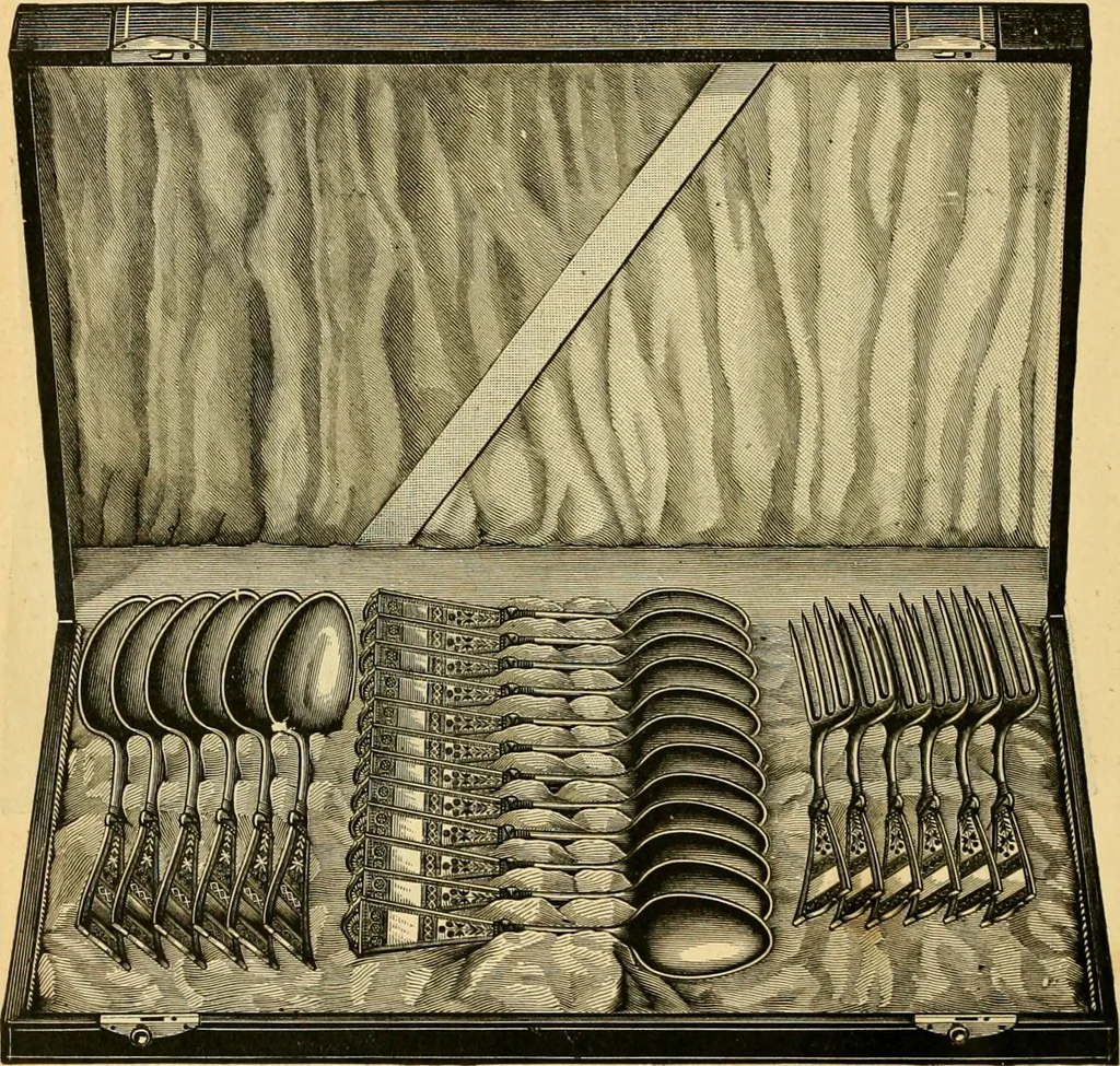 An illustration from 13th annual illustrated catalog, 1889 ... containing illustrations and prices of a few leading and staple styles of diamonds, watches, jewelry, silverware, clocks, canes, umbrellas, opera glasses, gold spectacles, eye glasses, etc., 1889, leaf 131