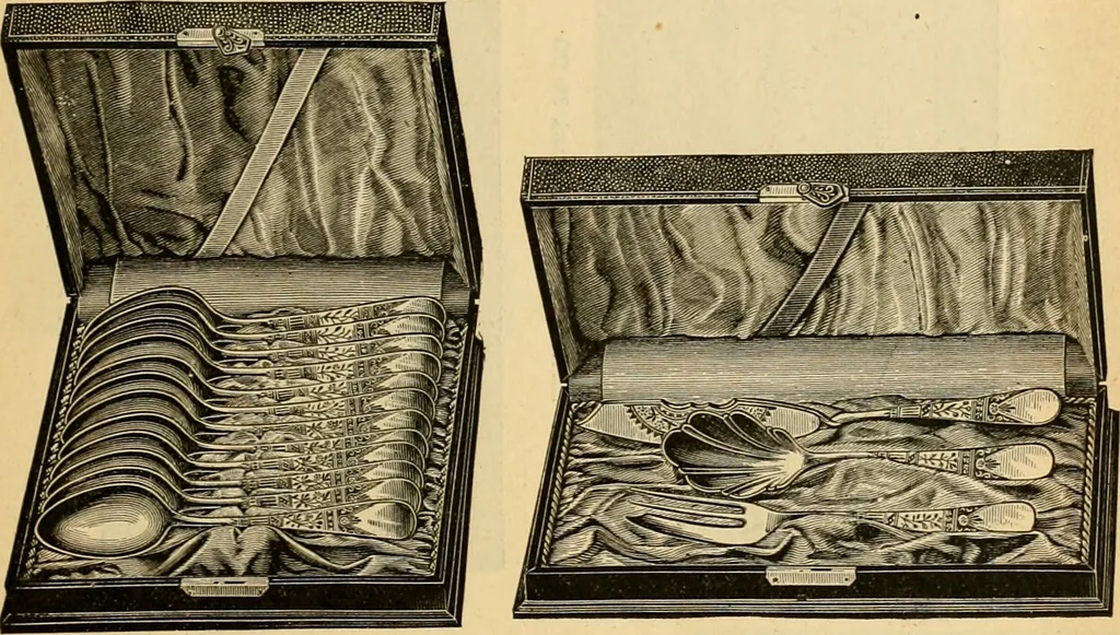 An illustration from 13th annual illustrated catalog, 1889 ... containing illustrations and prices of a few leading and staple styles of diamonds, watches, jewelry, silverware, clocks, canes, umbrellas, opera glasses, gold spectacles, eye glasses, etc., 1889, leaf 132