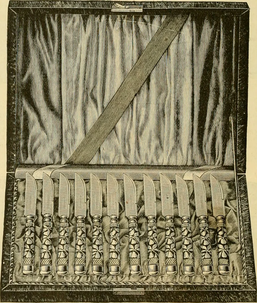 An illustration from 13th annual illustrated catalog, 1889 ... containing illustrations and prices of a few leading and staple styles of diamonds, watches, jewelry, silverware, clocks, canes, umbrellas, opera glasses, gold spectacles, eye glasses, etc., 1889, leaf 135