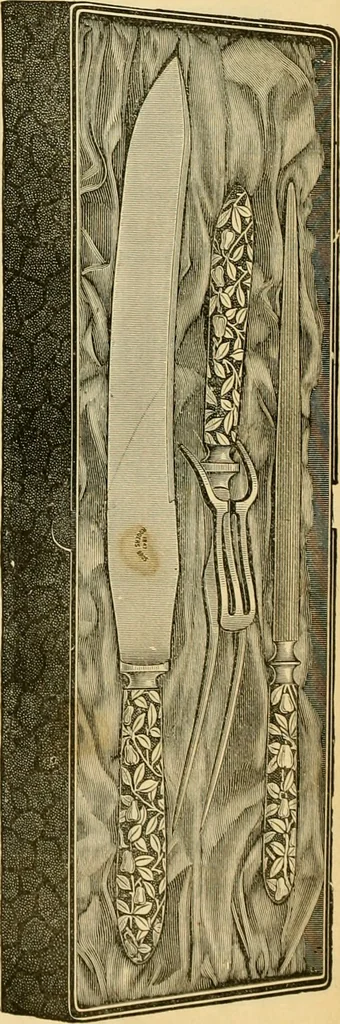 An illustration from 13th annual illustrated catalog, 1889 ... containing illustrations and prices of a few leading and staple styles of diamonds, watches, jewelry, silverware, clocks, canes, umbrellas, opera glasses, gold spectacles, eye glasses, etc., 1889, leaf 137