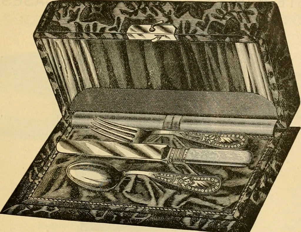 An illustration from 13th annual illustrated catalog, 1889 ... containing illustrations and prices of a few leading and staple styles of diamonds, watches, jewelry, silverware, clocks, canes, umbrellas, opera glasses, gold spectacles, eye glasses, etc., 1889, leaf 146