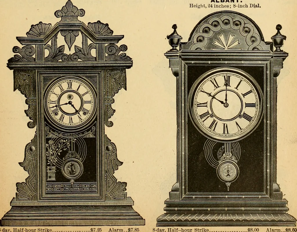 An illustration from 13th annual illustrated catalog, 1889 ... containing illustrations and prices of a few leading and staple styles of diamonds, watches, jewelry, silverware, clocks, canes, umbrellas, opera glasses, gold spectacles, eye glasses, etc., 1889, leaf 182