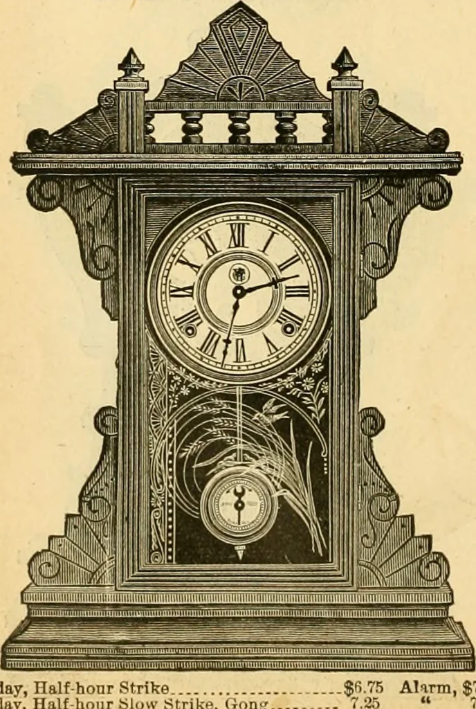 An illustration from 13th annual illustrated catalog, 1889 ... containing illustrations and prices of a few leading and staple styles of diamonds, watches, jewelry, silverware, clocks, canes, umbrellas, opera glasses, gold spectacles, eye glasses, etc., 1889, leaf 185