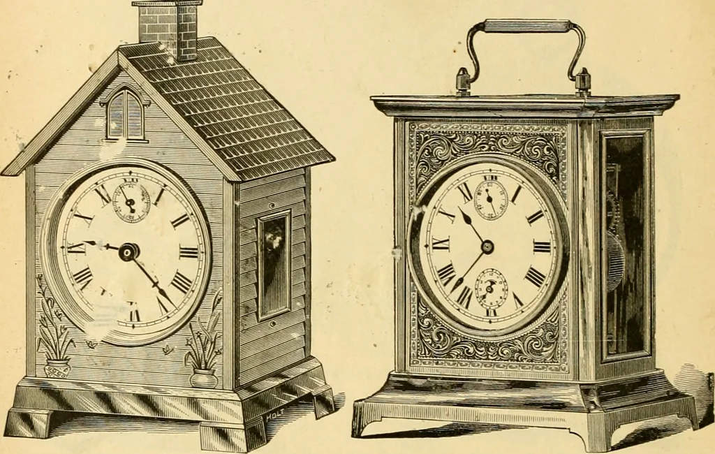 An illustration from 13th annual illustrated catalog, 1889 ... containing illustrations and prices of a few leading and staple styles of diamonds, watches, jewelry, silverware, clocks, canes, umbrellas, opera glasses, gold spectacles, eye glasses, etc., 1889, leaf 203