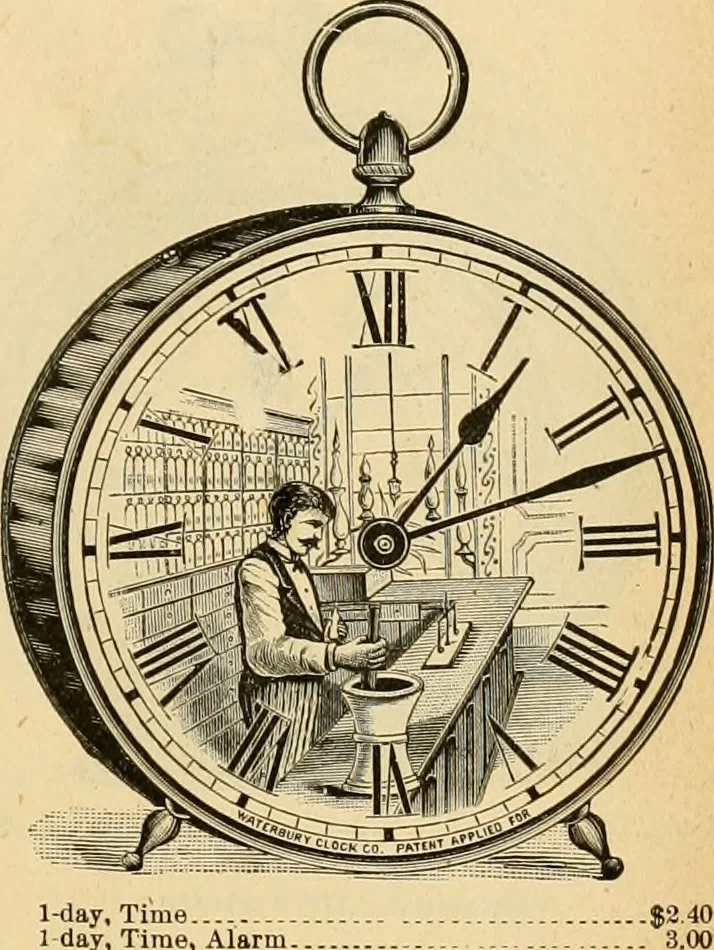 An illustration from 13th annual illustrated catalog, 1889 ... containing illustrations and prices of a few leading and staple styles of diamonds, watches, jewelry, silverware, clocks, canes, umbrellas, opera glasses, gold spectacles, eye glasses, etc., 1889, leaf 206