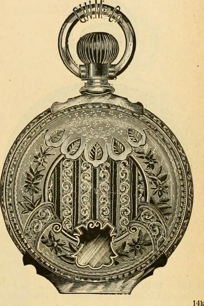 An illustration from 13th annual illustrated catalog, 1889 ... containing illustrations and prices of a few leading and staple styles of diamonds, watches, jewelry, silverware, clocks, canes, umbrellas, opera glasses, gold spectacles, eye glasses, etc., 1889, leaf 218