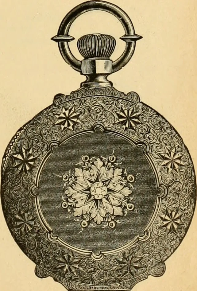 An illustration from 13th annual illustrated catalog, 1889 ... containing illustrations and prices of a few leading and staple styles of diamonds, watches, jewelry, silverware, clocks, canes, umbrellas, opera glasses, gold spectacles, eye glasses, etc., 1889, leaf 218
