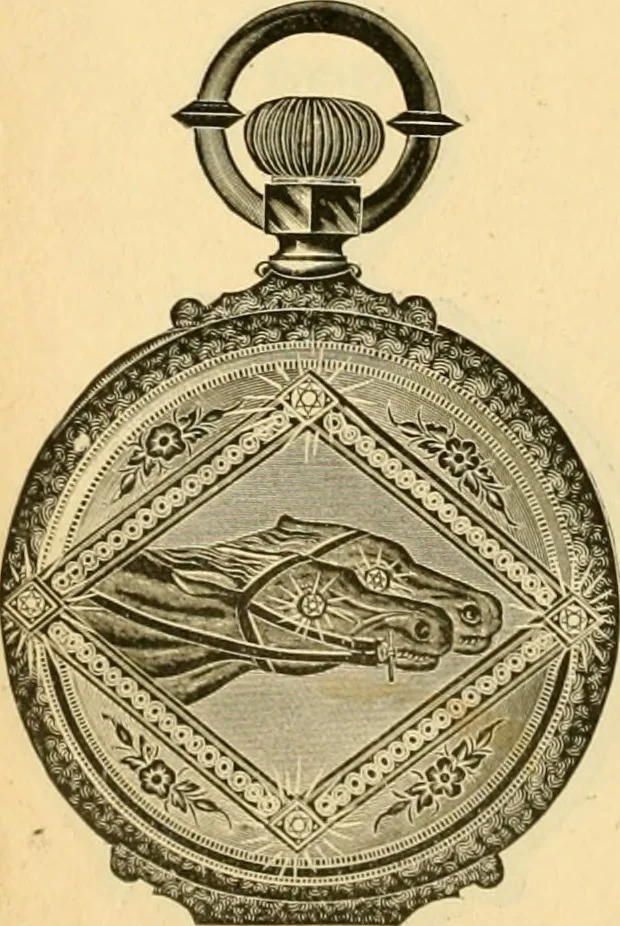 An illustration from 13th annual illustrated catalog, 1889 ... containing illustrations and prices of a few leading and staple styles of diamonds, watches, jewelry, silverware, clocks, canes, umbrellas, opera glasses, gold spectacles, eye glasses, etc., 1889, leaf 219