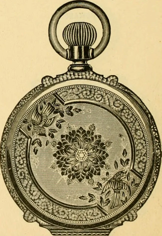 An illustration from 13th annual illustrated catalog, 1889 ... containing illustrations and prices of a few leading and staple styles of diamonds, watches, jewelry, silverware, clocks, canes, umbrellas, opera glasses, gold spectacles, eye glasses, etc., 1889, leaf 219