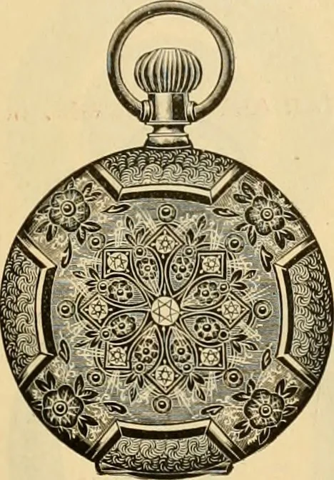 An illustration from 13th annual illustrated catalog, 1889 ... containing illustrations and prices of a few leading and staple styles of diamonds, watches, jewelry, silverware, clocks, canes, umbrellas, opera glasses, gold spectacles, eye glasses, etc., 1889, leaf 220
