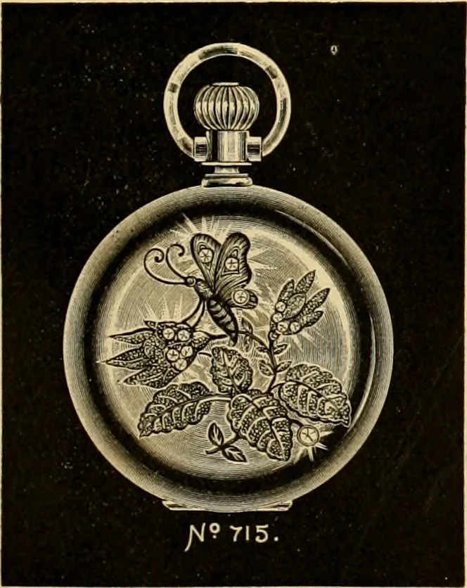 An illustration from 13th annual illustrated catalog, 1889 ... containing illustrations and prices of a few leading and staple styles of diamonds, watches, jewelry, silverware, clocks, canes, umbrellas, opera glasses, gold spectacles, eye glasses, etc., 1889, leaf 222