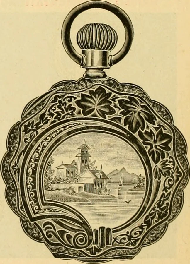 An illustration from 13th annual illustrated catalog, 1889 ... containing illustrations and prices of a few leading and staple styles of diamonds, watches, jewelry, silverware, clocks, canes, umbrellas, opera glasses, gold spectacles, eye glasses, etc., 1889, leaf 223