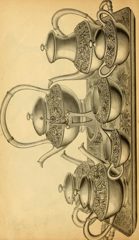 An illustration from 13th annual illustrated catalog, 1889 ... containing illustrations and prices of a few leading and staple styles of diamonds, watches, jewelry, silverware, clocks, canes, umbrellas, opera glasses, gold spectacles, eye glasses, etc., 1889, leaf 23