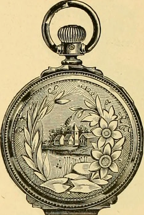 An illustration from 13th annual illustrated catalog, 1889 ... containing illustrations and prices of a few leading and staple styles of diamonds, watches, jewelry, silverware, clocks, canes, umbrellas, opera glasses, gold spectacles, eye glasses, etc., 1889, leaf 233