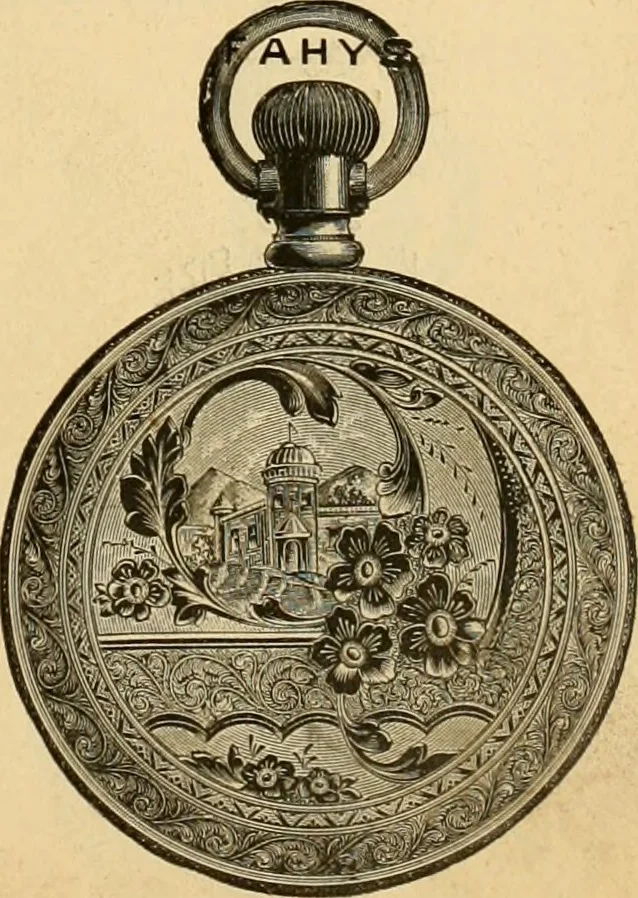 An illustration from 13th annual illustrated catalog, 1889 ... containing illustrations and prices of a few leading and staple styles of diamonds, watches, jewelry, silverware, clocks, canes, umbrellas, opera glasses, gold spectacles, eye glasses, etc., 1889, leaf 244