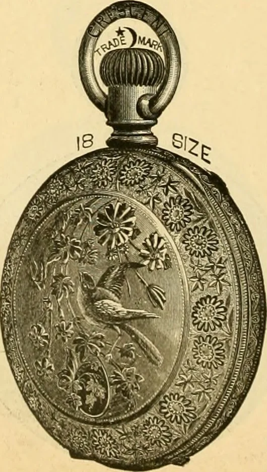 An illustration from 13th annual illustrated catalog, 1889 ... containing illustrations and prices of a few leading and staple styles of diamonds, watches, jewelry, silverware, clocks, canes, umbrellas, opera glasses, gold spectacles, eye glasses, etc., 1889, leaf 245