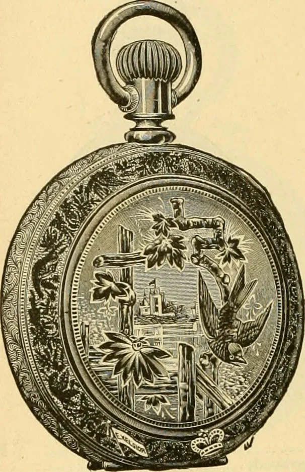 An illustration from 13th annual illustrated catalog, 1889 ... containing illustrations and prices of a few leading and staple styles of diamonds, watches, jewelry, silverware, clocks, canes, umbrellas, opera glasses, gold spectacles, eye glasses, etc., 1889, leaf 247