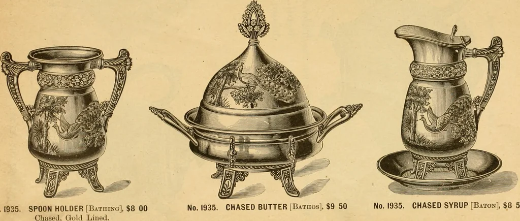An illustration from 13th annual illustrated catalog, 1889 ... containing illustrations and prices of a few leading and staple styles of diamonds, watches, jewelry, silverware, clocks, canes, umbrellas, opera glasses, gold spectacles, eye glasses, etc., 1889, leaf 26